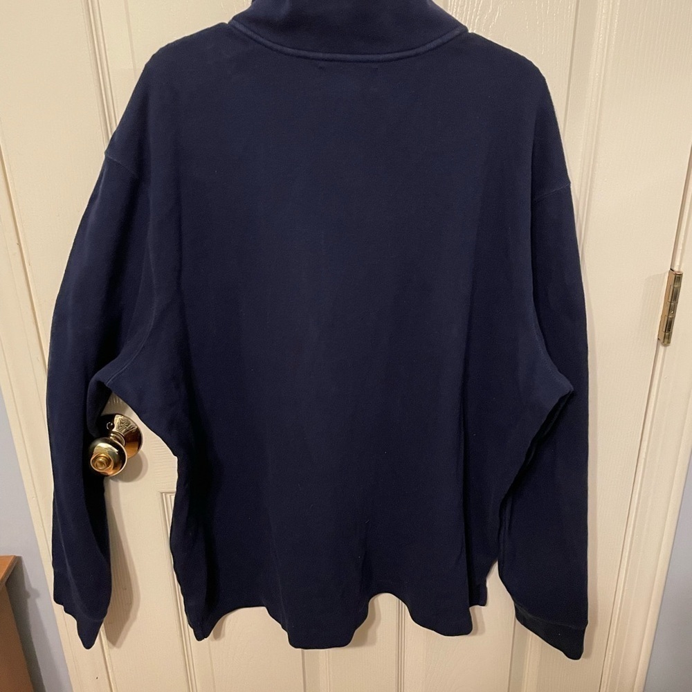 Ralph Lauren Navy Blue Cotton Quarter Zip Men's Sweater XXL - Picture 2 of 7